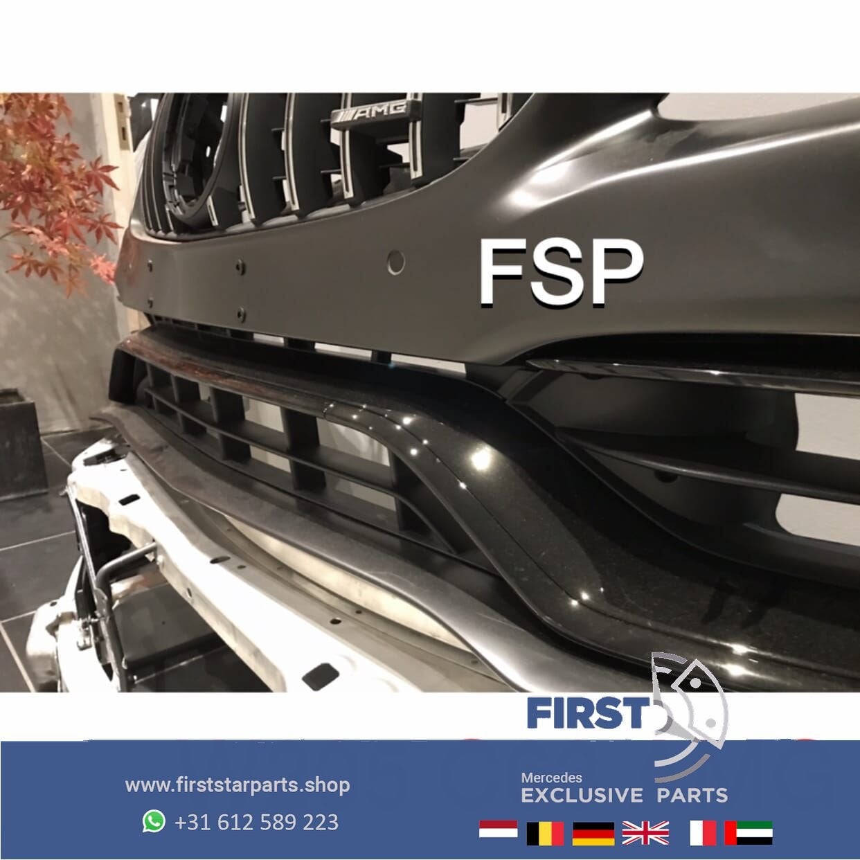 W205 C63 AMG FACELIFT VOORBUMPER COMPLEET Mercedes C Klasse, Gebruikt, -, Voor, Ophalen of Verzenden