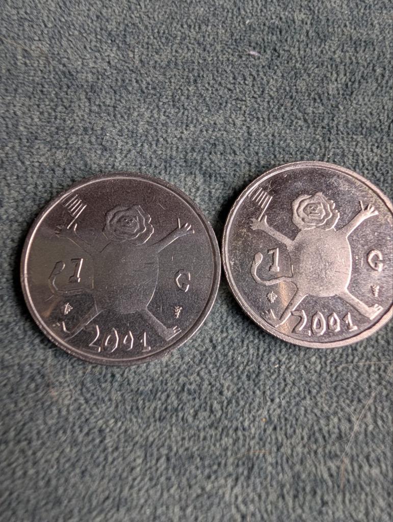 De laatste gulden 2001, Postzegels en Munten, Munten | Nederland, Ophalen of Verzenden, Koningin Beatrix, 1 gulden