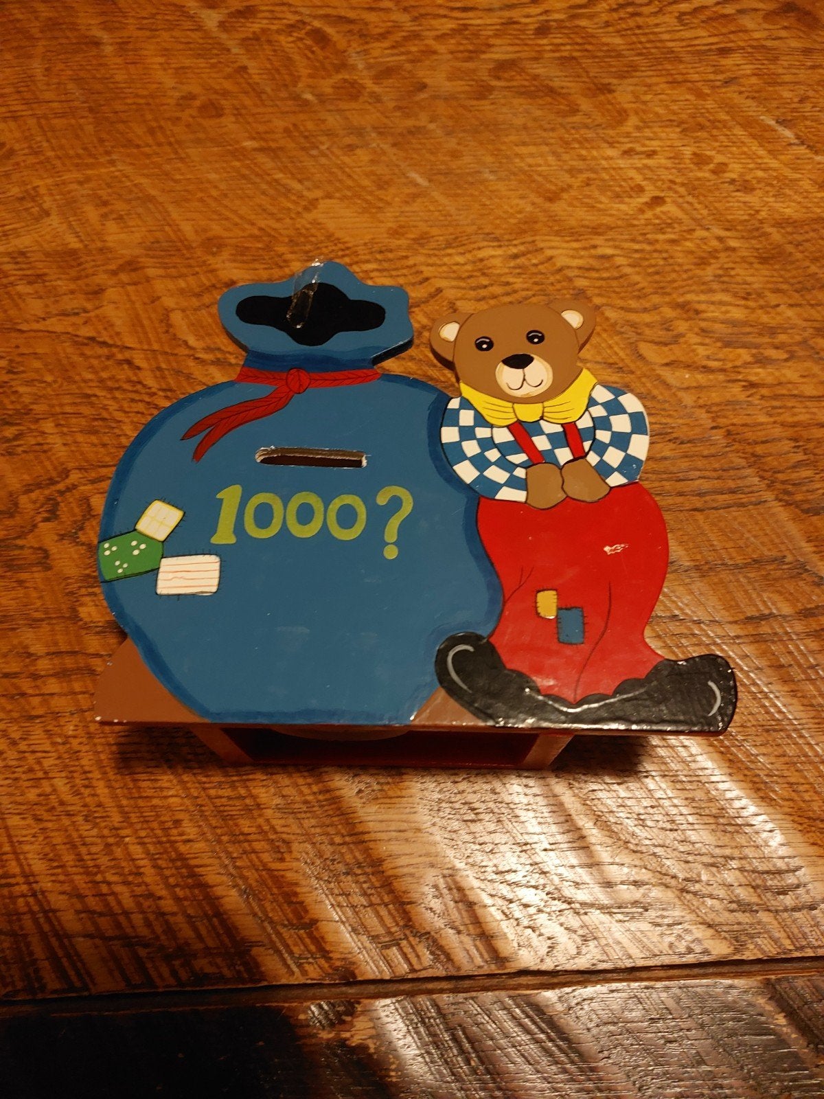 Nieuwe houten spaarpot met beer, Verzamelen, Ophalen of Verzenden, Nieuw