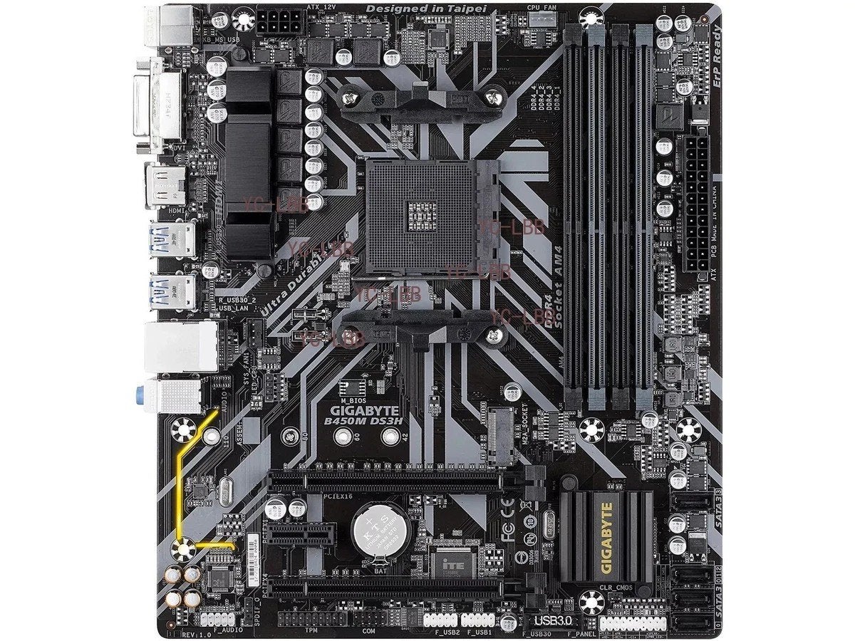 GIGABYTE B450M DS3H AM4 Micro ATX AMD Moederbord, Computers en Software, Moederborden, Gebruikt, Micro ATX, DDR4, AM4