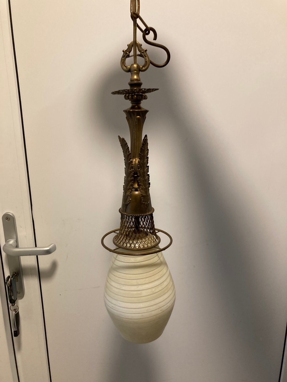 antieke hanglamp 1900 art nouveau deco, Ophalen of Verzenden