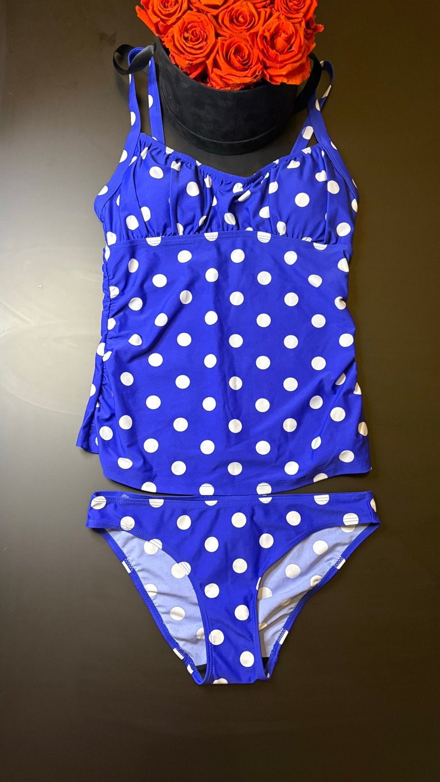 Tankini met stippen, maat 38/36, Verzenden, Zo goed als nieuw, Blauw, Bikini