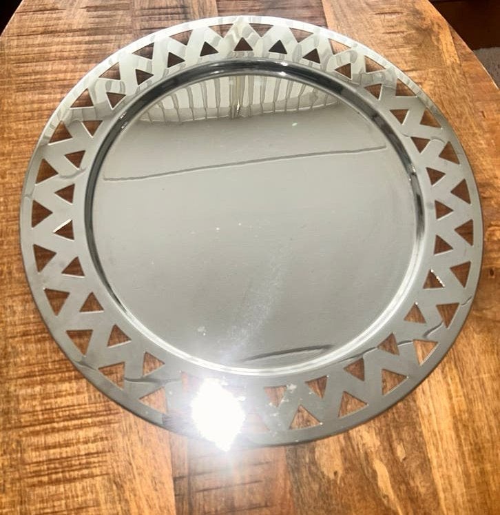 Alessi dienblad/onderzetter, RVS, INOX 18/10, Italië, Ophalen of Verzenden, Zo goed als nieuw, Zilver, Metaal