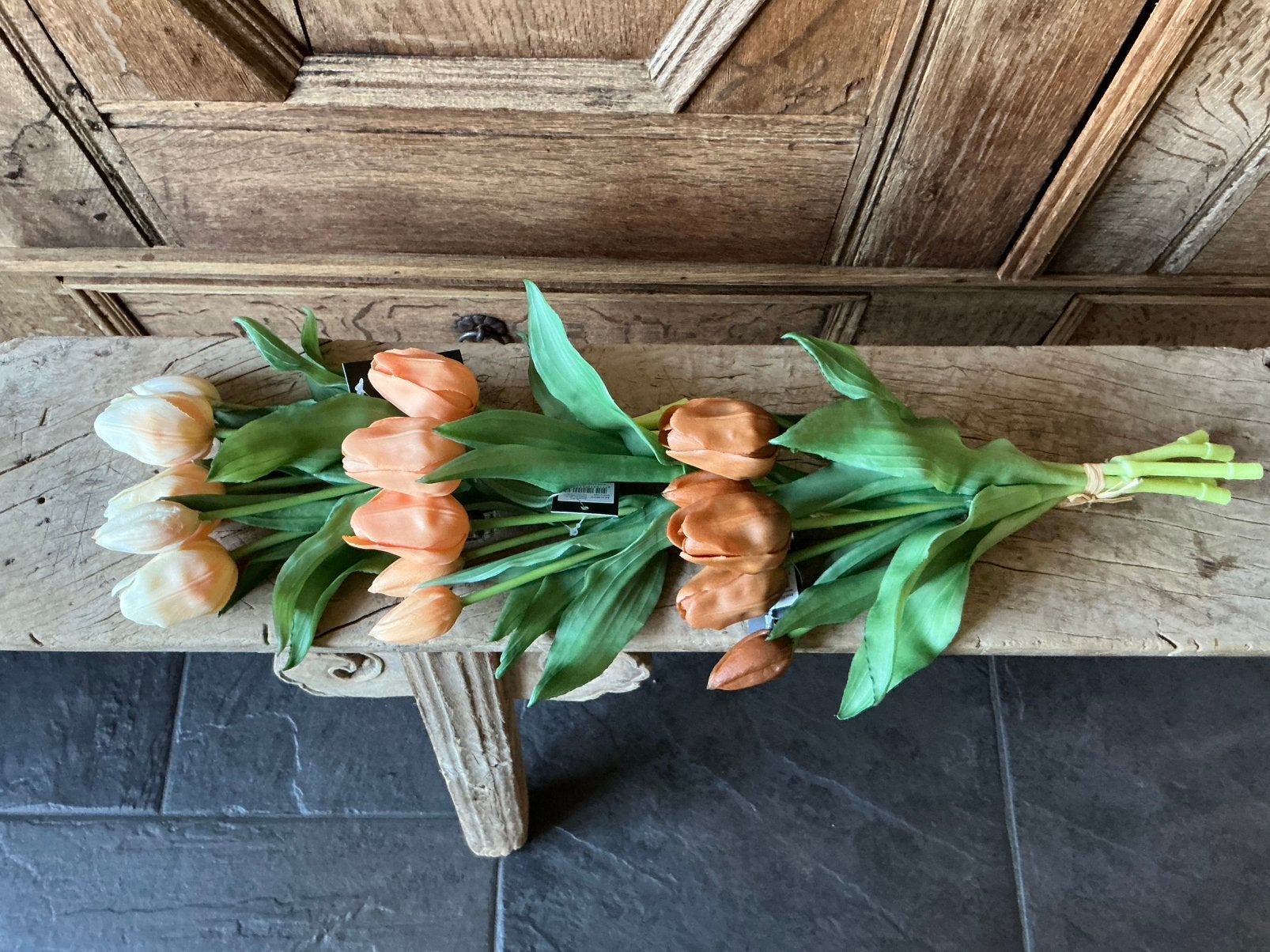 TOPPRIJS 3 bos real touch tulpen kunstbloemen vrolijk, Ophalen of Verzenden, Nieuw