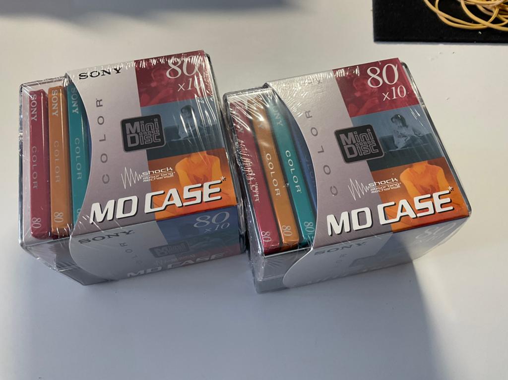 Minidisc’s SONY COLOR COL.  IN BAKJE 10x NIEUWE 80 minuten, Ophalen of Verzenden