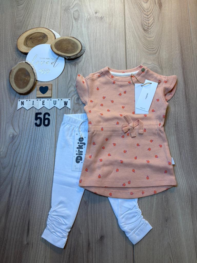 Baby meisje zomer noppies jurkje dirkje legging maat 56, Kinderen en Baby's, Ophalen of Verzenden, Nieuw, Meisje, Setje