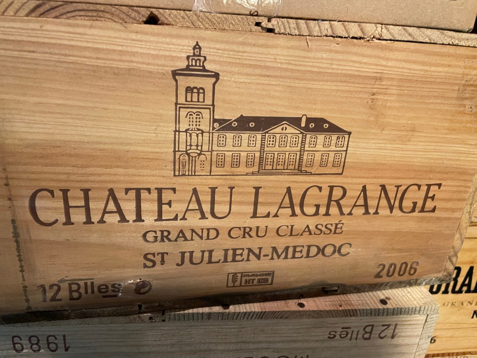 Chateau Lagrange 2006, 12 fl. Robert Parker 95 punten, Ophalen of Verzenden, Gebruikt