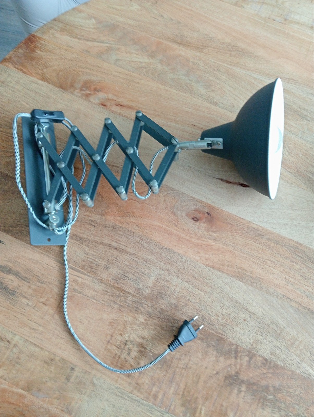 Uitschuifbare wandlamp met E27 fitting - Grijs, Gebruikt, Grijs, E27 (groot), Leeslamp
