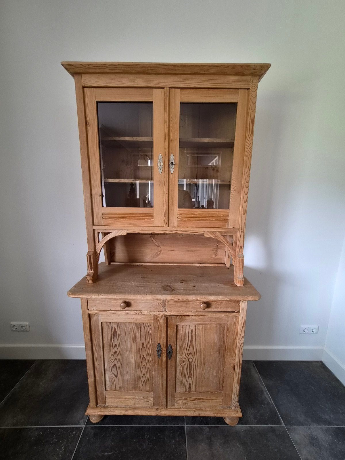 Geloogde grenen buffetkast, Ophalen, Gebruikt, 100 tot 150 cm, 25 tot 50 cm