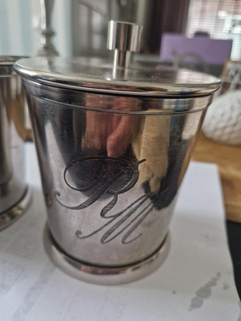 Riviera Maison zilverkleurig potje met deksel, Ophalen of Verzenden