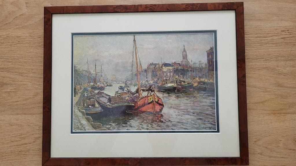 Mooie reproductie van de Leuvehaven van Evert Moll, Ophalen of Verzenden