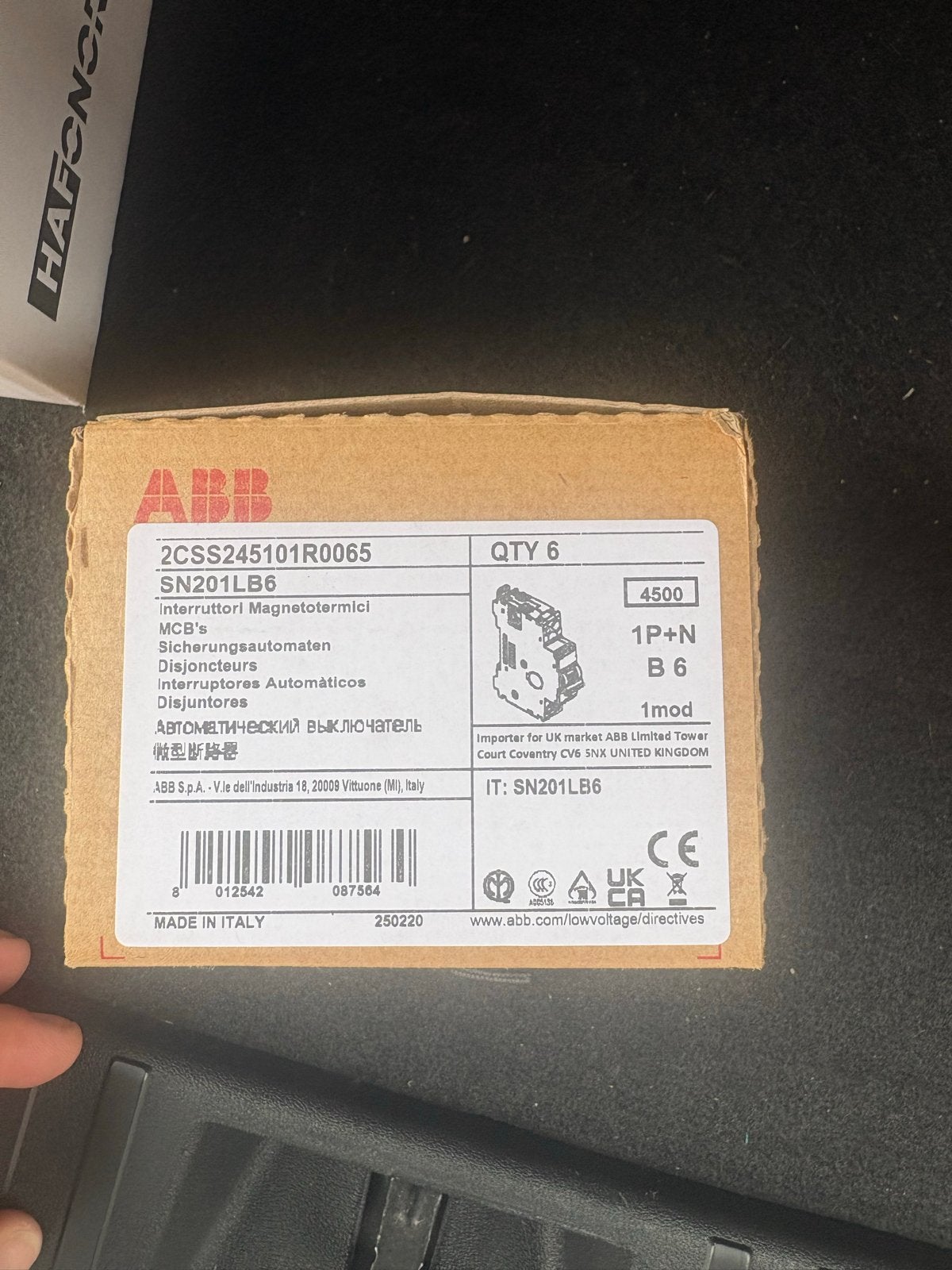 ABB B6 Installatieautomaat SN201LB6 - Nieuw in doos, Ophalen of Verzenden, Nieuw, ABB, Installatieautomaat