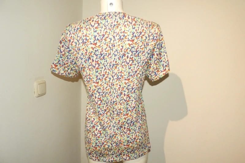 Sandro leuk shirt kleurrijk soort confetti print apart 36/38, Sandro, Zo goed als nieuw, Korte mouw, Maat 36 (S)