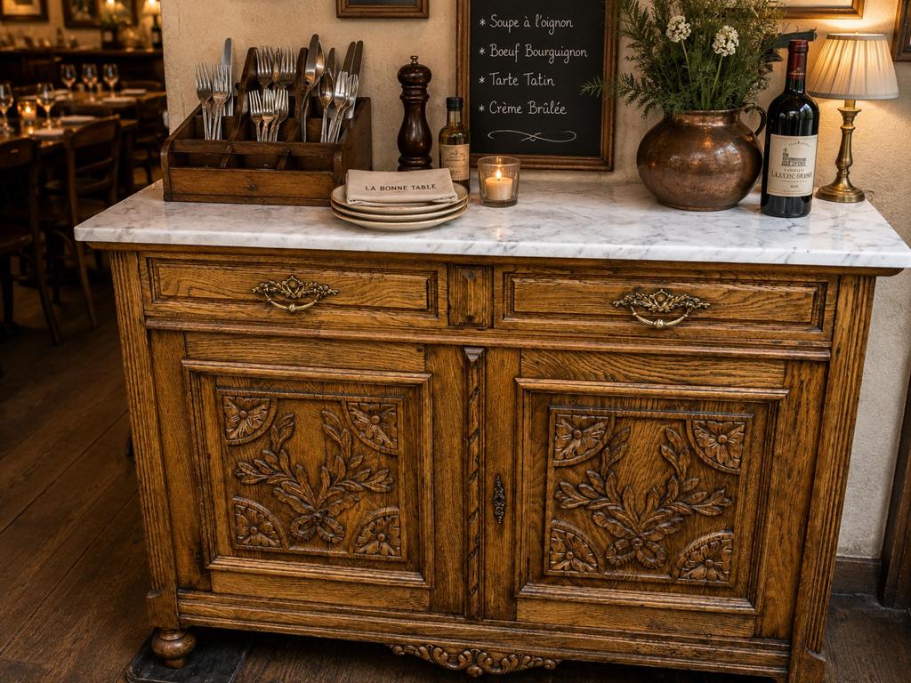 Commode baby badkamermeubel marmer vintage houtsnijwerk eike, Huis en Inrichting, Kasten | Overige, Ophalen of Verzenden