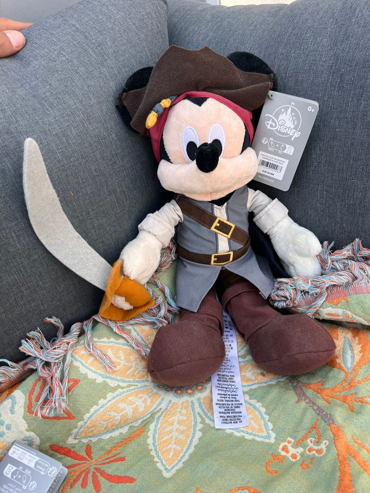Mickey Mouse Pirates of the Caribbean knuffel, Verzenden, Mickey Mouse, Zo goed als nieuw, Knuffel