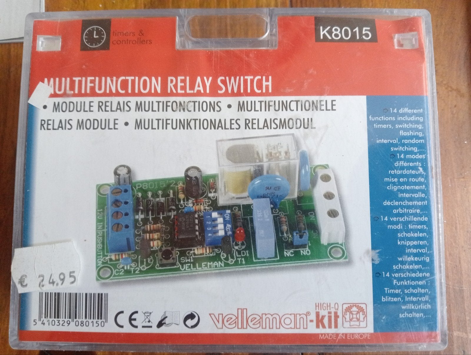 Velleman K8015 Multifunctioneel Relais Module Kit, Ophalen of Verzenden, Zo goed als nieuw