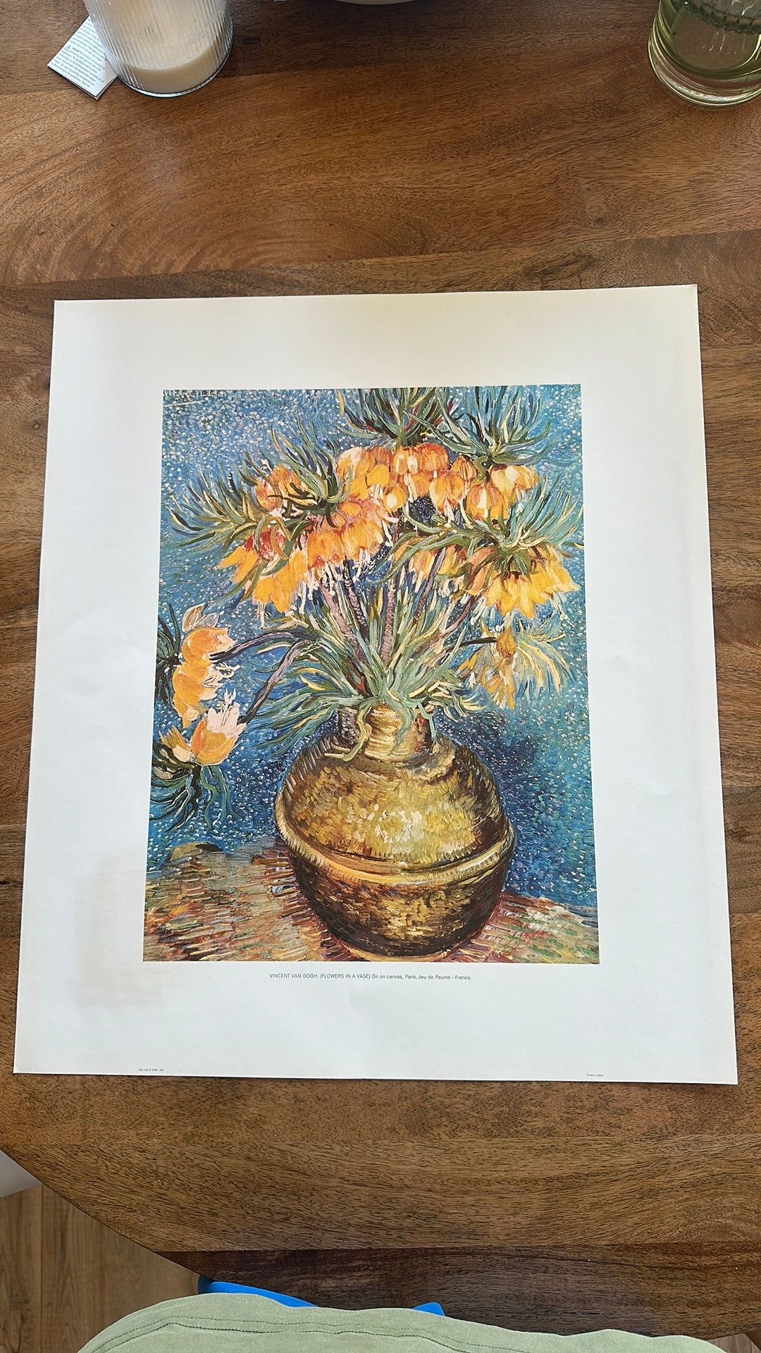 Van Gogh lithografische reproductie - Flowers in a Vase, Ophalen of Verzenden, Overige onderwerpen, Lithografie