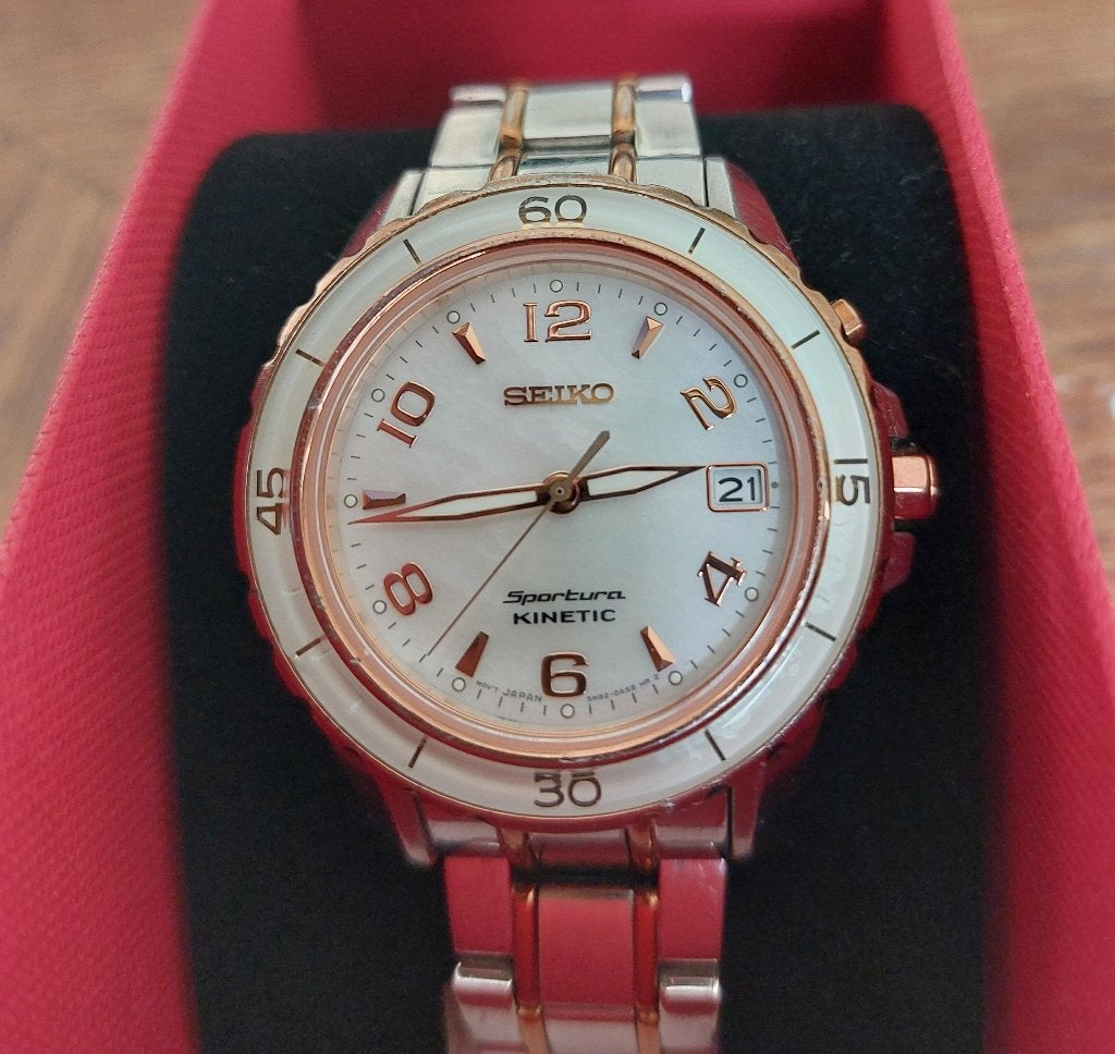 Seiko kinetic sportura horloge, Sieraden, Tassen en Uiterlijk, Staal, Polshorloge, Ophalen of Verzenden, Zo goed als nieuw