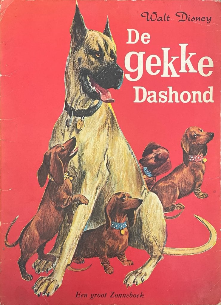 Vintage Disney Boek - De Gekke Dashond, Gelezen, Ophalen of Verzenden, Walt Disney, Eén stripboek