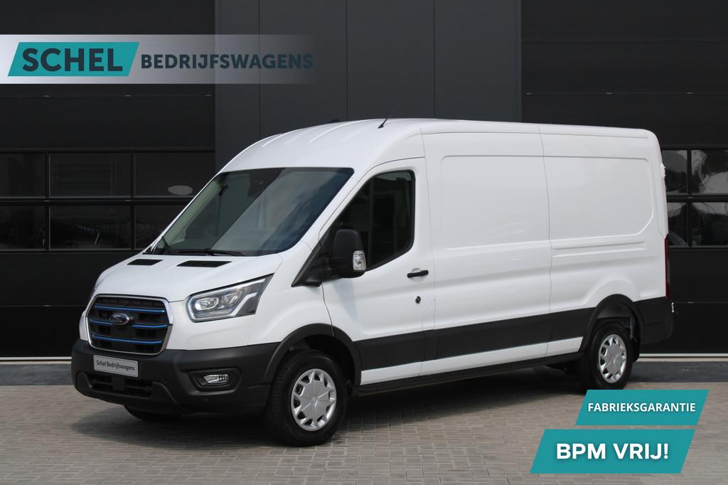 Ford E-Transit 350 L3H2 Trend 68 kWh Vol Elektrisch - 360 Ca, Auto's, Automaat, Zwart, 2565 kg, Wit