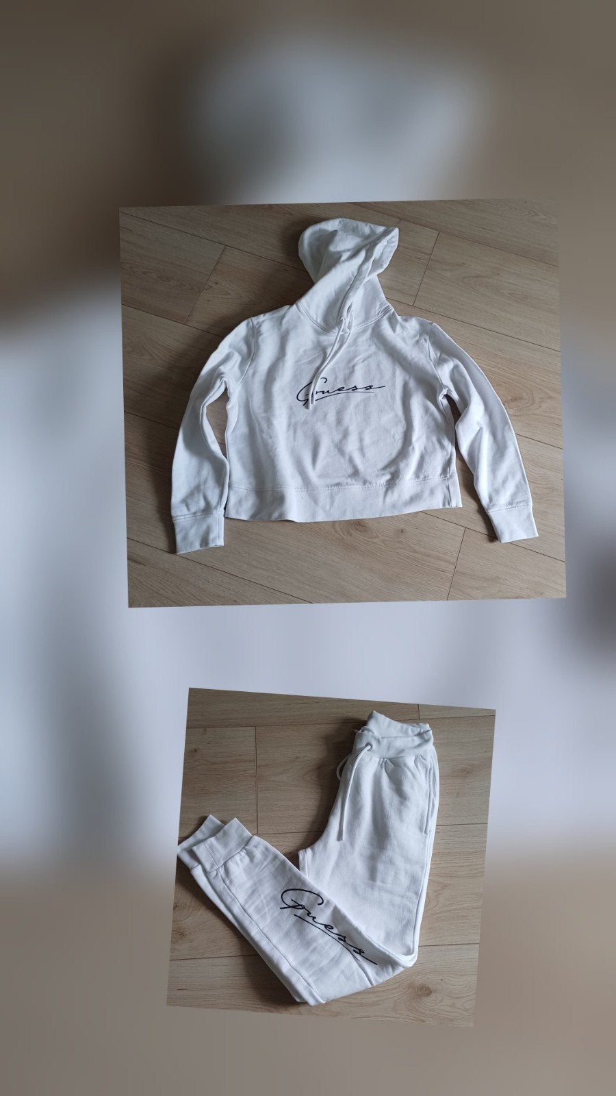 Guess Pak Wit - Hoodie (M) & Broek (XS) in goede staat, Maat 38/40 (M), Guess, Wit, Ophalen of Verzenden