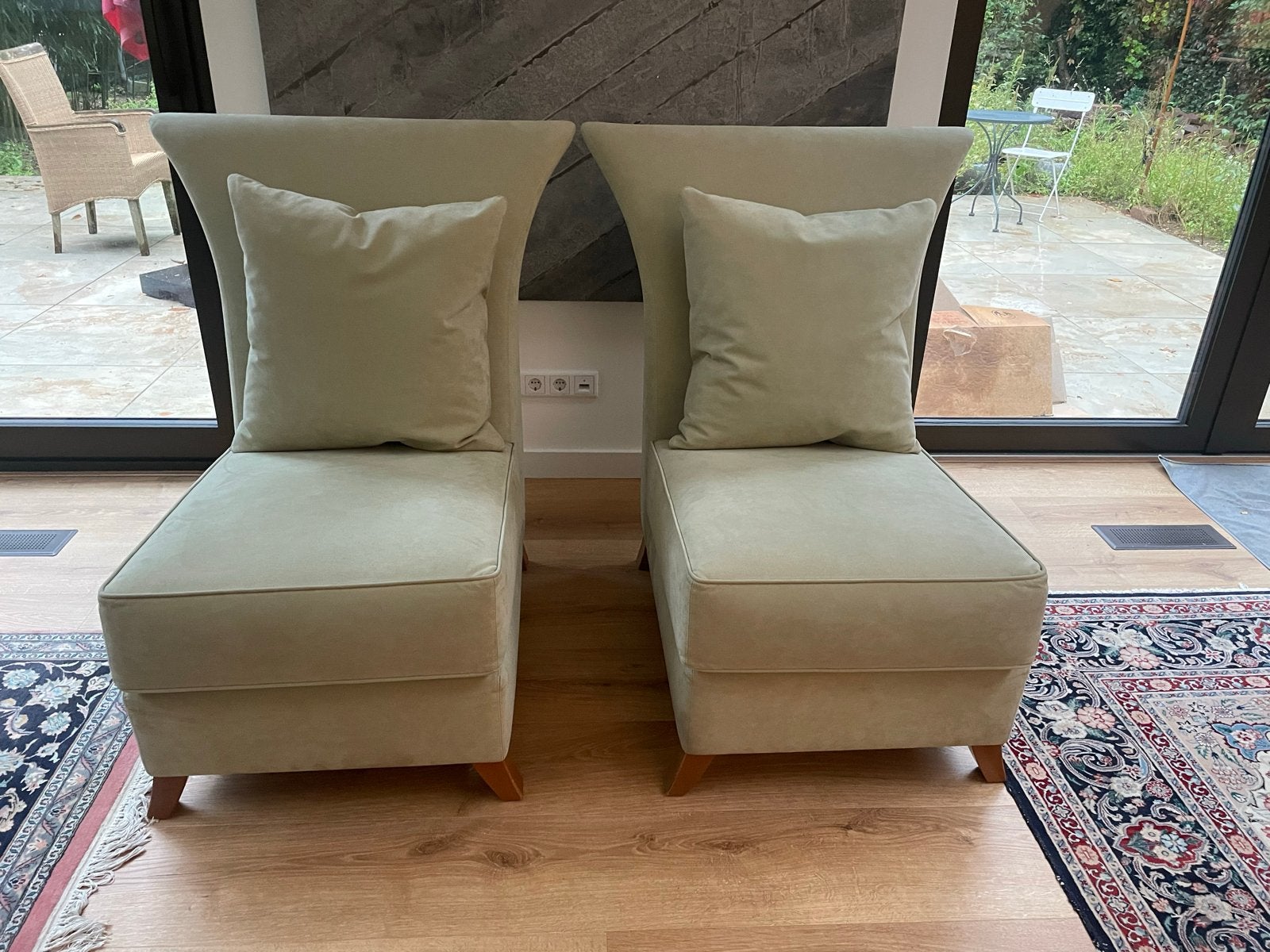 Chateau Bank en Stoelen Set - Alcantara, Jan des Bouvrie, Ophalen, Gebruikt, 75 tot 100 cm, Rechte bank