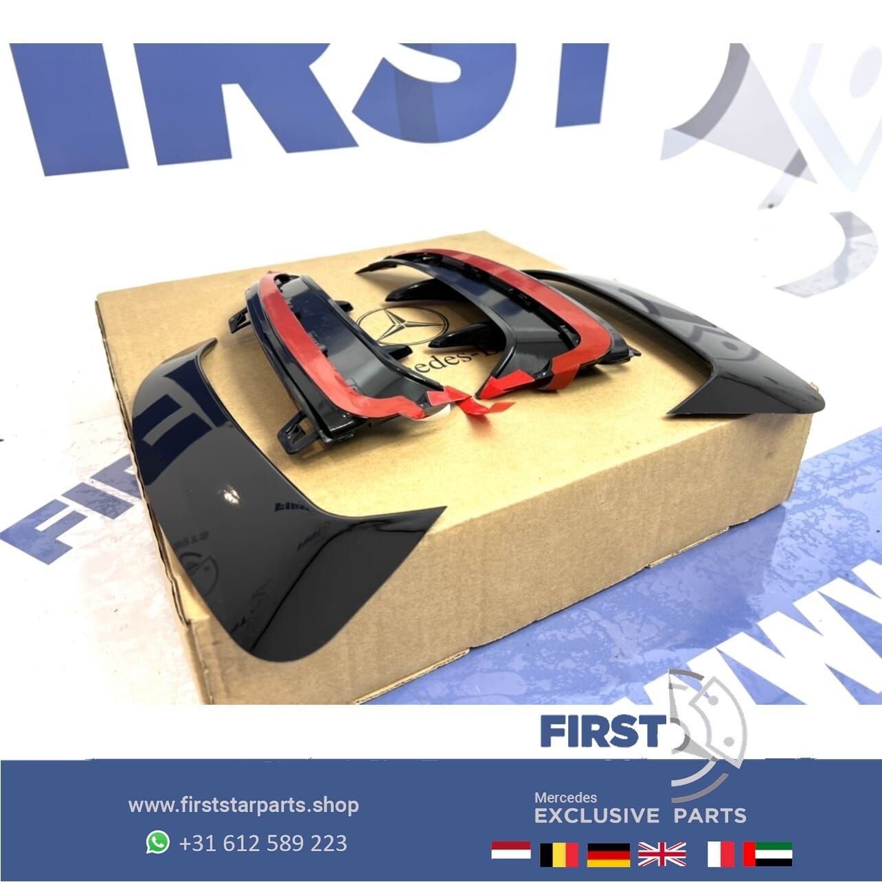W177 A45 AMG ACHTERBUMPER AERO SPLITTER SET L/R 2018-2022 SP, Gebruikt, Ophalen of Verzenden, Achter, -