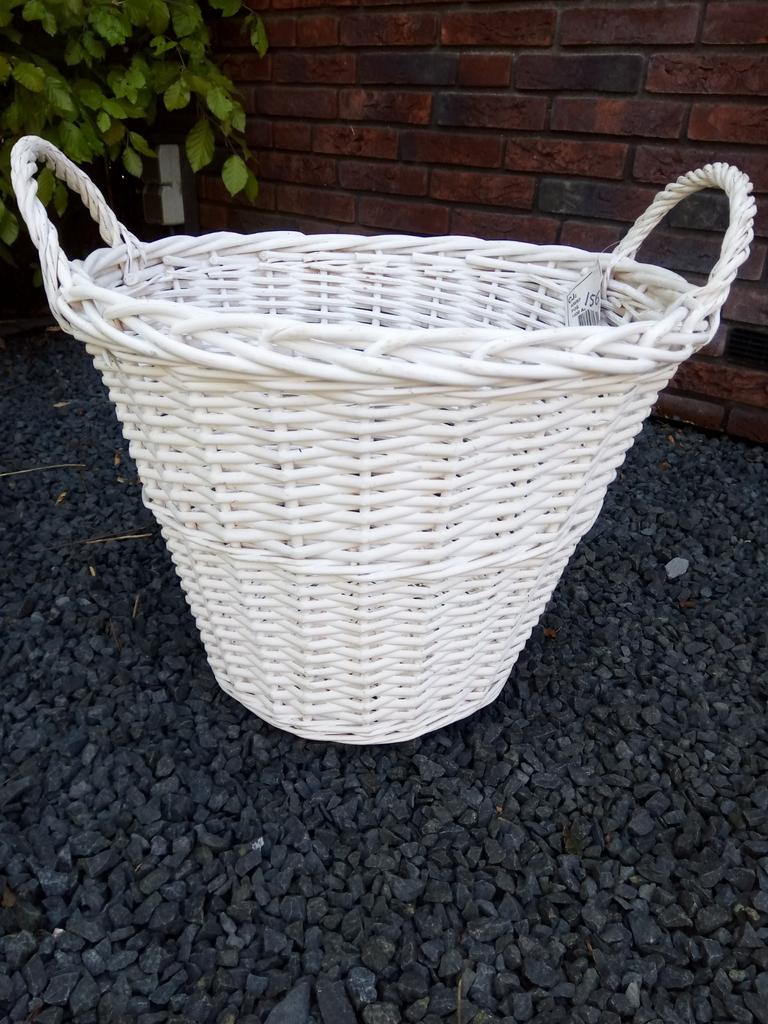 Witte aardappelmand, Tuin en Terras, Ophalen, Overige materialen, Rond, Zo goed als nieuw