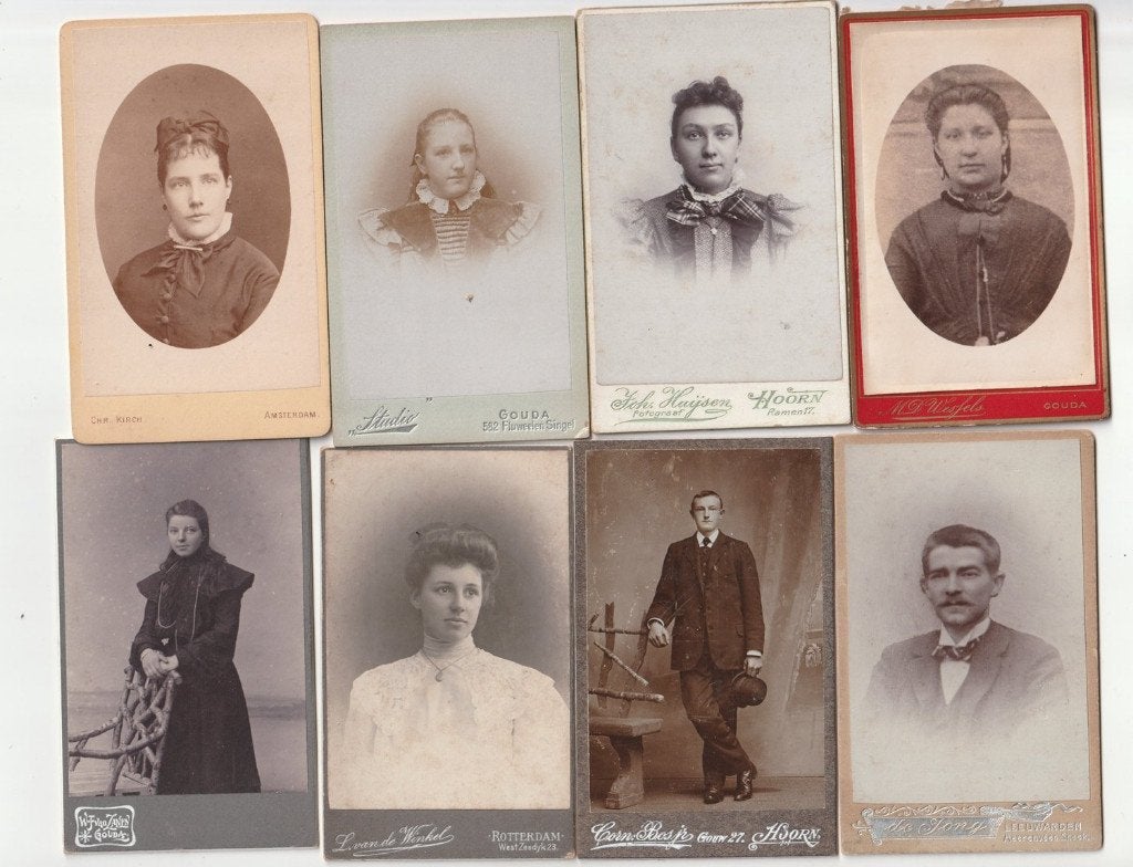 Partij 24 x CDV Carte de visite Nederlandse fotografen, Gebruikt, Verzenden, Foto, Voor 1940