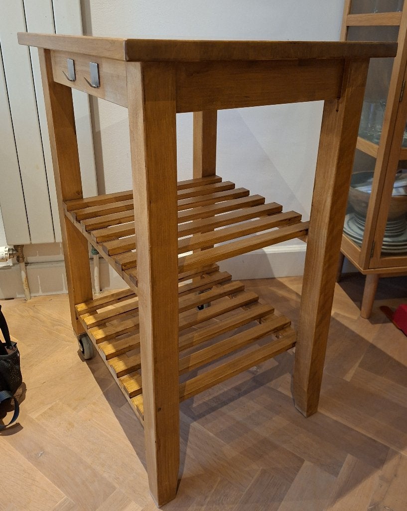 IKEA Bekväm - houten keukentrolley, Huis en Inrichting, Ophalen, Minder dan 55 cm, Zo goed als nieuw, 60 cm of meer