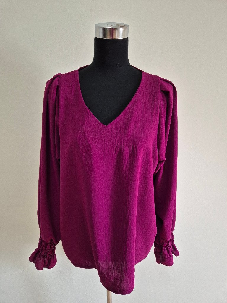 Top134Z - Paarse Azzurro tuniek maat S-M (1), Ophalen of Verzenden, Zo goed als nieuw, Paars, Korte mouw