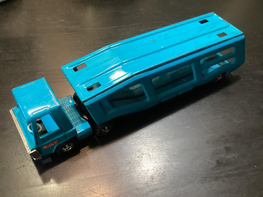 Vintage Blikken Vrachtauto met Aanhanger - Buddy L Jaren '60, Ophalen of Verzenden