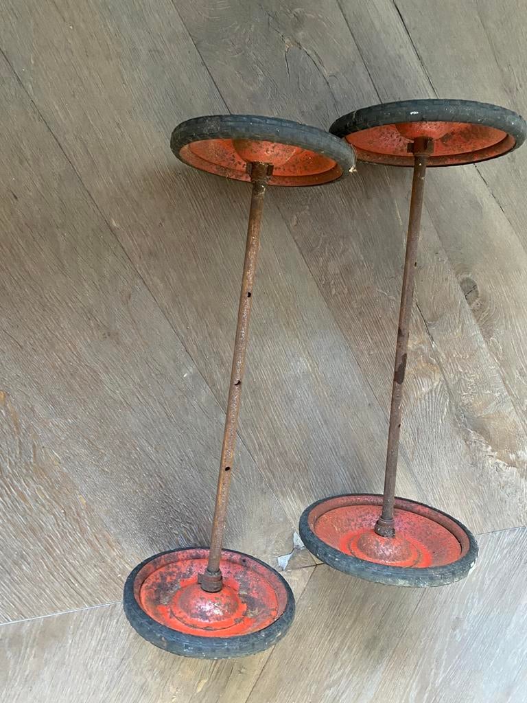 Antieke wielen kar rood, Antiek en Kunst, Ophalen of Verzenden