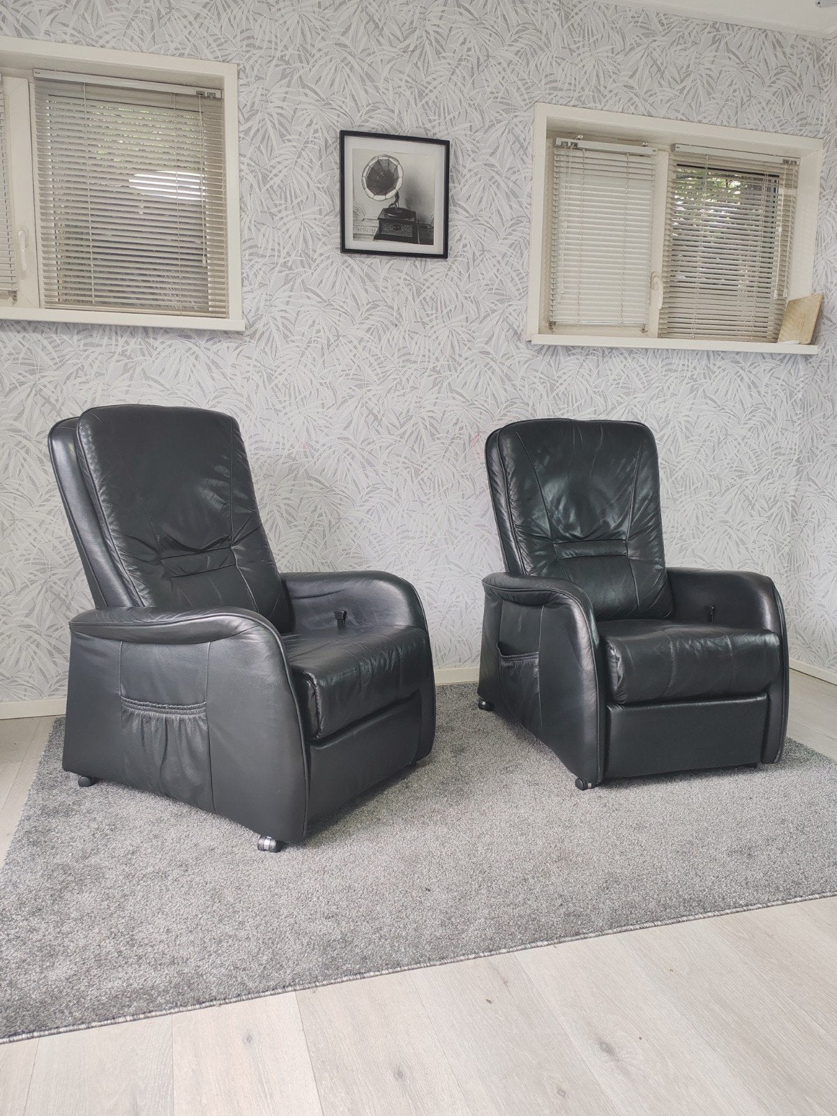 Set leren Himolla relax fauteuils handmatig, Huis en Inrichting, Gebruikt, Info@himolla.com, Modern, Comfort, Ophalen of Verzenden