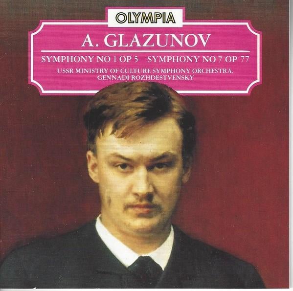 GLAZUNOV Symphony no. 1 & 7 CD OLYMPIA, Ophalen of Verzenden, Romantiek, Gebruikt, Orkest of Ballet