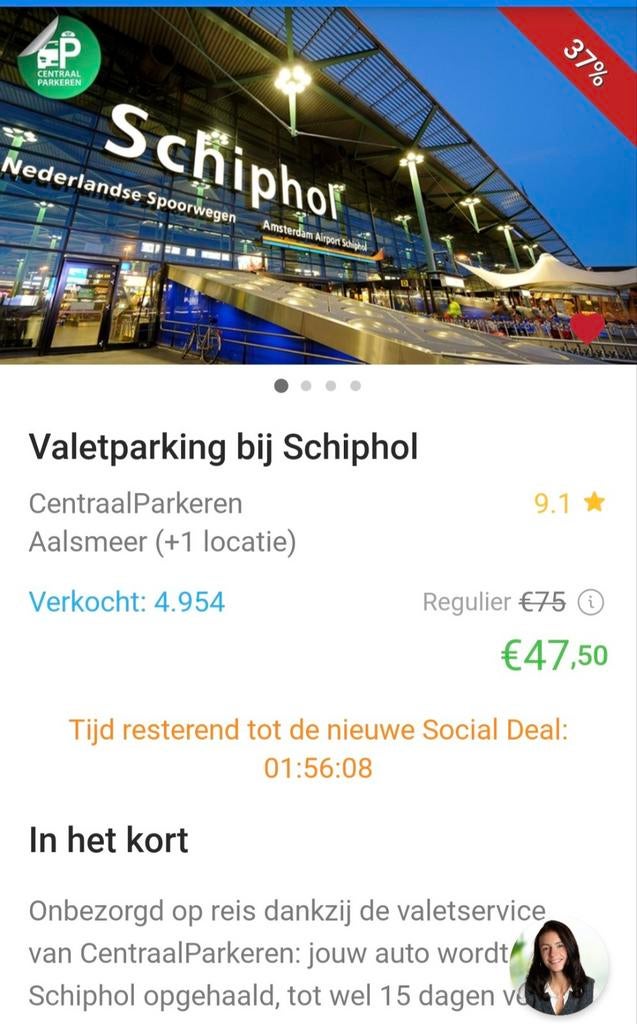 Valetparking schiphol, Tickets en Kaartjes, Hotelbonnen, Twee personen, 1 overnachting