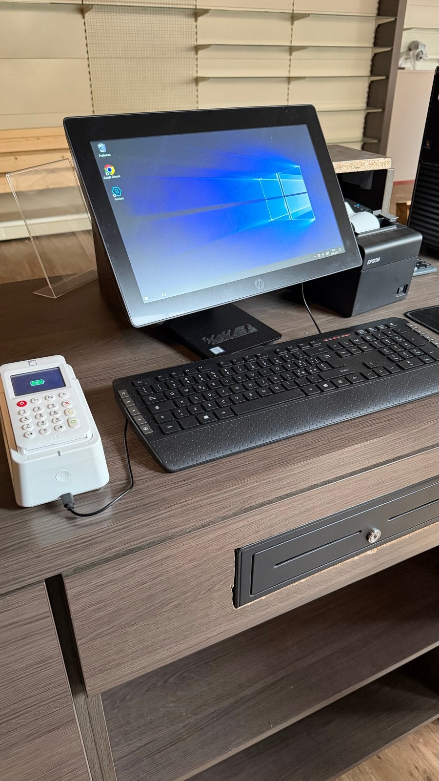 HP Kassasysteem compleet + software ,MYPOS PIN en printer, Ophalen of Verzenden, Kassa, Kassa, Kassa