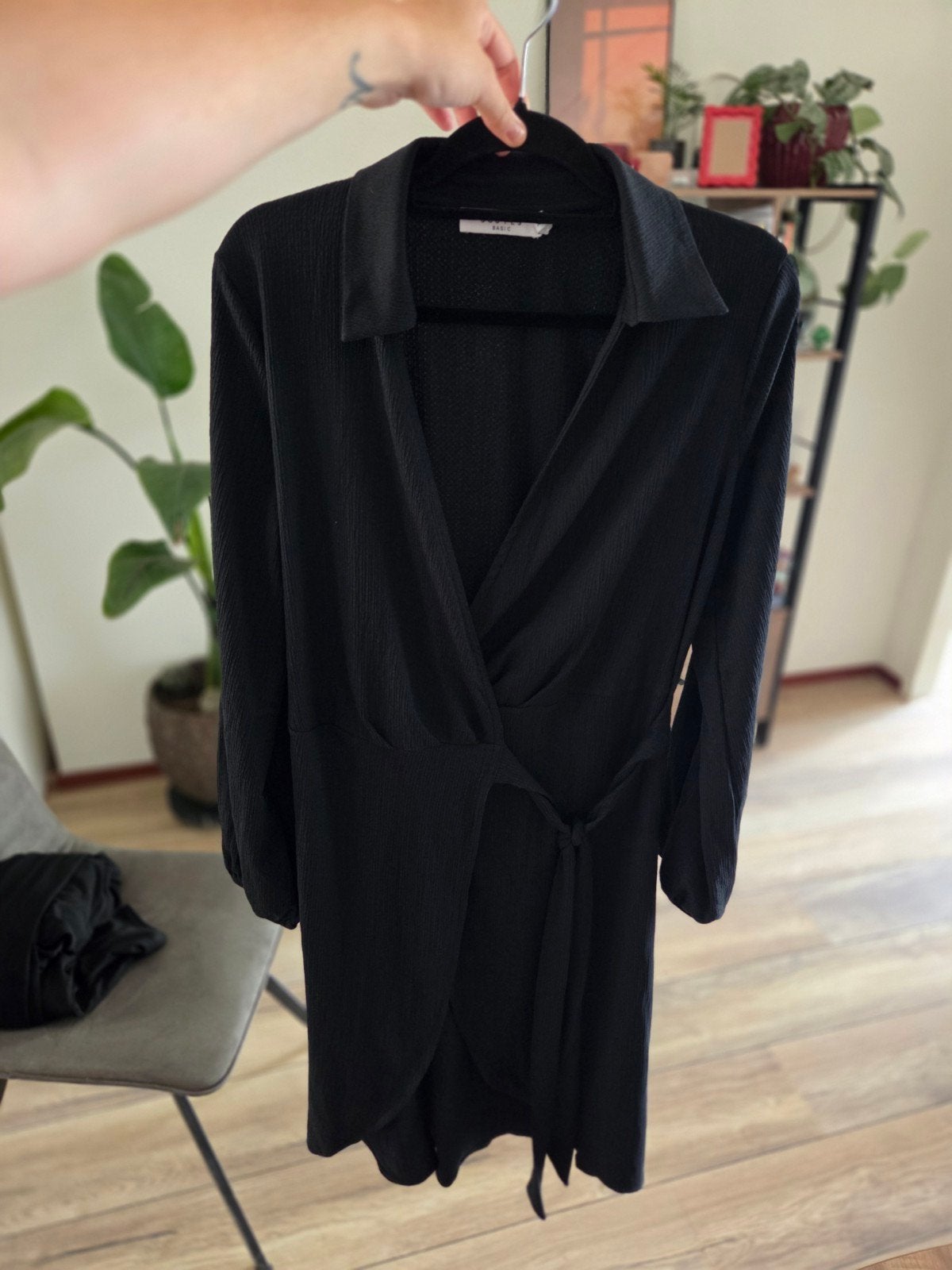 Zwarte overslagjurk van Costes, maat XL, Zwart, Maat 46/48 (XL) of groter, Ophalen of Verzenden, Zo goed als nieuw