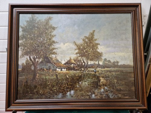 schilderij boeren landschap, Ophalen of Verzenden, 'T Olde Gre-j, Info@toldegrej.nl, Endepoelstraat 20f Didam