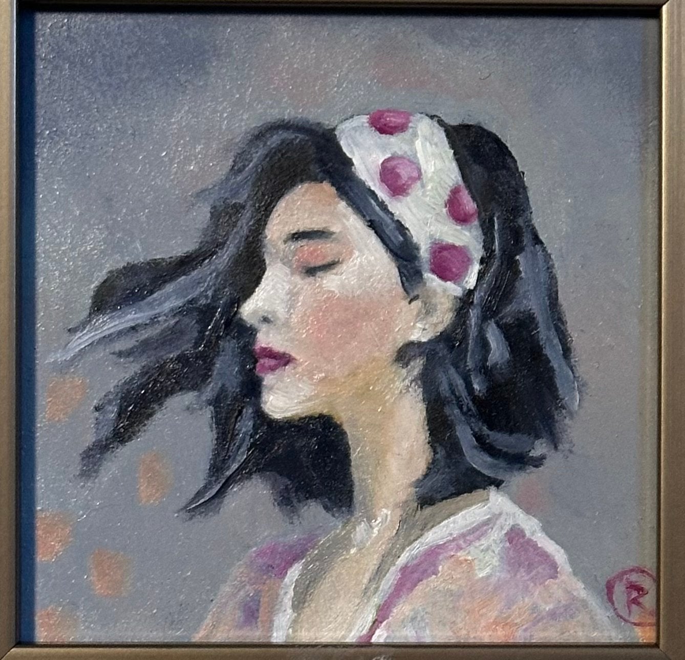 Portret vrouw Nora, Antiek en Kunst, Ingelijst, Ophalen of Verzenden, Olieverf, Overige materialen