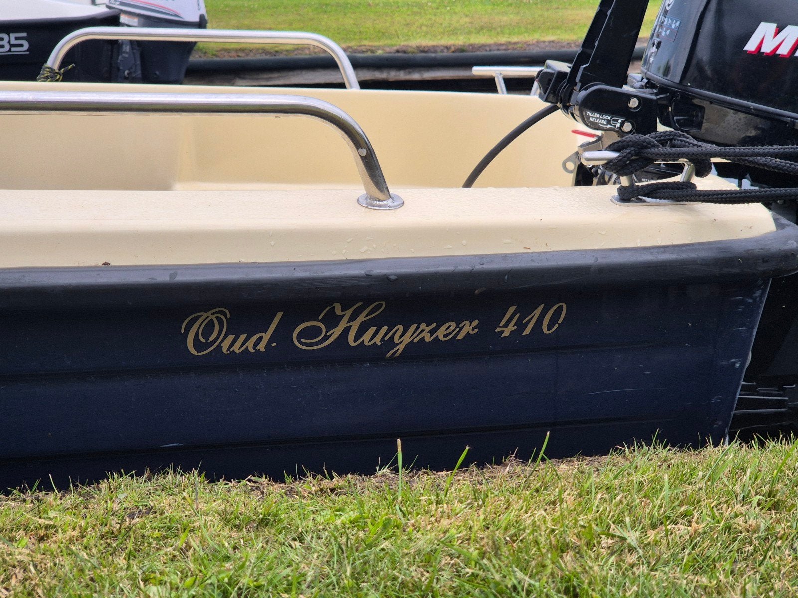Oud Huijzer 410 met Mercury 8pk 4 takt buitenboordmotor, Watersport en Boten, Buiten- en Binnenboordmotoren, Ophalen, Gebruikt