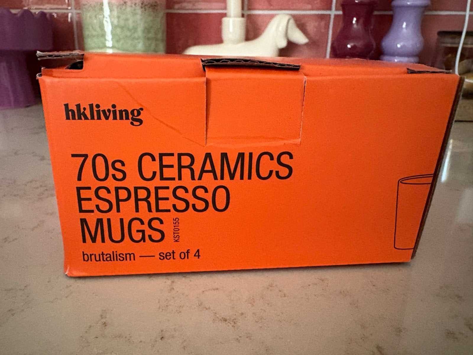 HKliving 70s Keramiek Espresso Mokken - Set van 4, Ophalen, Overige merken, Keramiek, Vintage