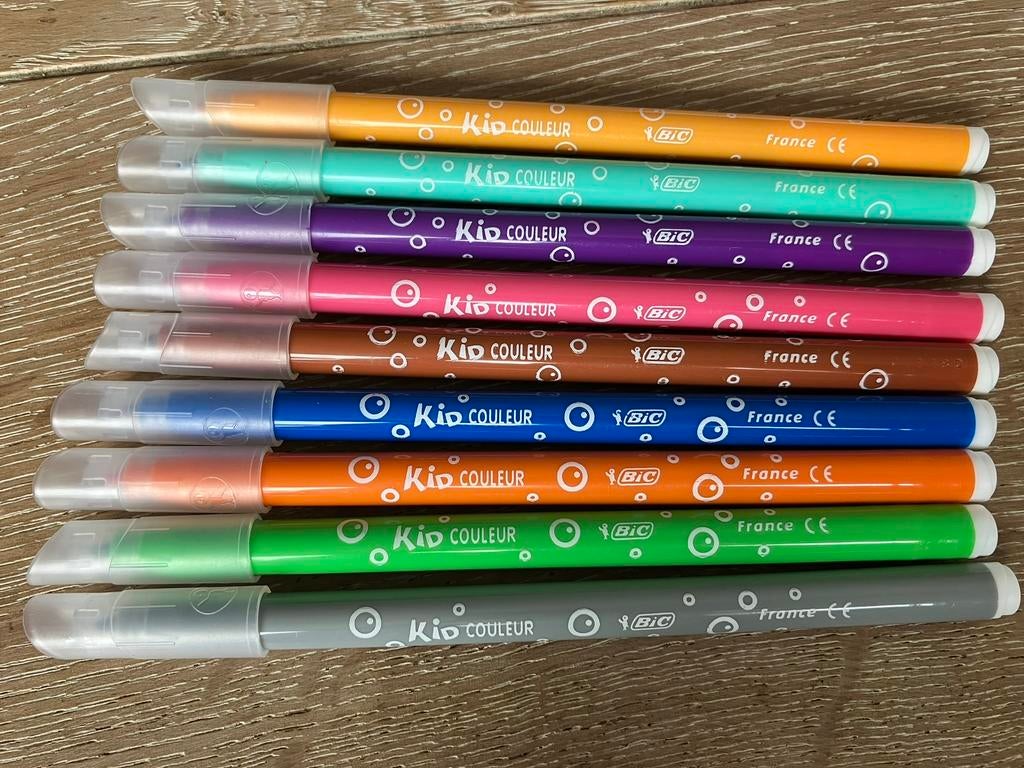 Bic viltstiften 9 stuks Kid couleur france, Ophalen of Verzenden, Zo goed als nieuw