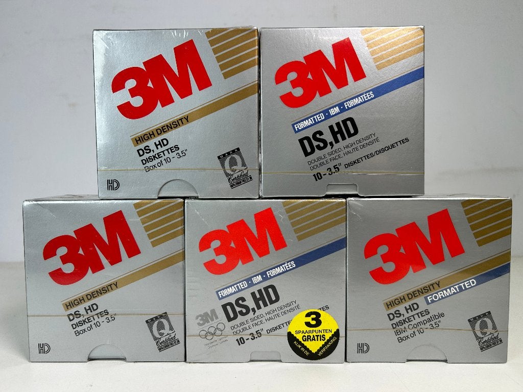 3M DS, HD 3.5" diskettes Vijf dozen met elk 10 diskettes, 3M, 3M DS, HD 3.5" diskettes, Ophalen of Verzenden, 3M DS, HD 3.5" diskettes