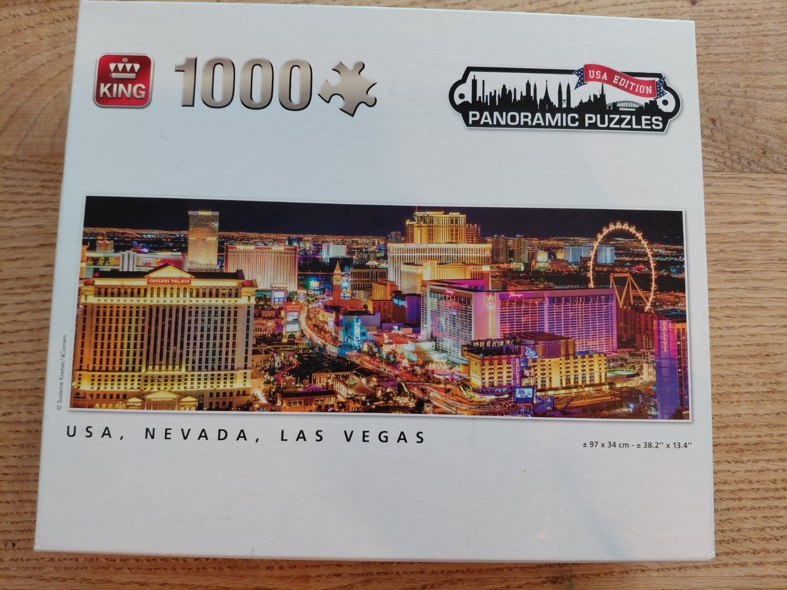 King Legpuzzel Las Vegas 1000 stukjes, Ophalen of Verzenden, 500 t/m 1500 stukjes, Nieuw, Legpuzzel
