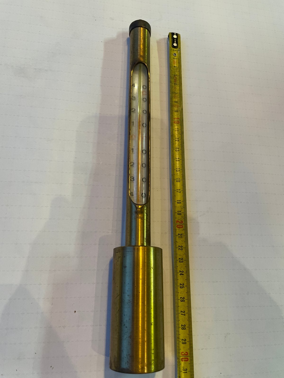 Antieke messing thermometer - Buitenthermometer, Gebruikt, Metaal, Overige merken, Ophalen