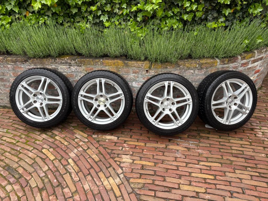 Dezent lichtmetalen velgen met Dunlop winterbanden, Auto-onderdelen, Banden en Velgen, Ophalen, Gebruikt, 16 inch, Banden en Velgen
