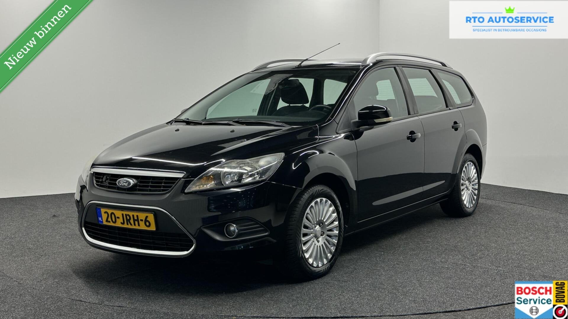 Ford Focus Wagon 1.8 Titanium Flexi Fuel NAVIGATIE CRUISE EC, Gebruikt, 4 cilinders, Met garantie (alle), Zwart