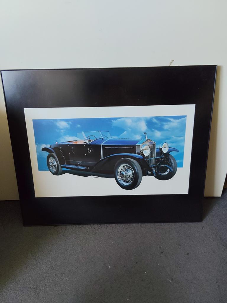 Ingelijste print klassieke auto 60x50 cm, Ophalen, Gebruikt, 50 tot 75 cm, Print
