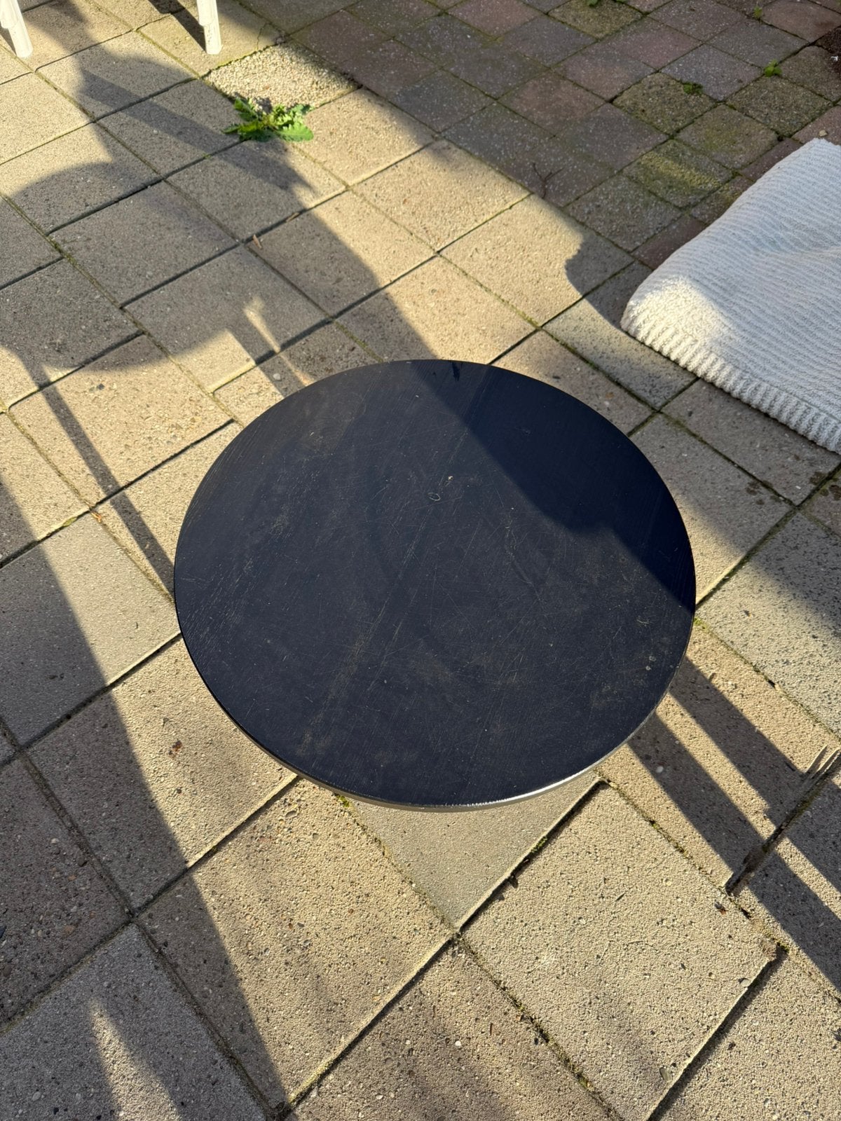 Salontafel zwart, Ophalen, Gebruikt, Rond, 50 tot 100 cm
